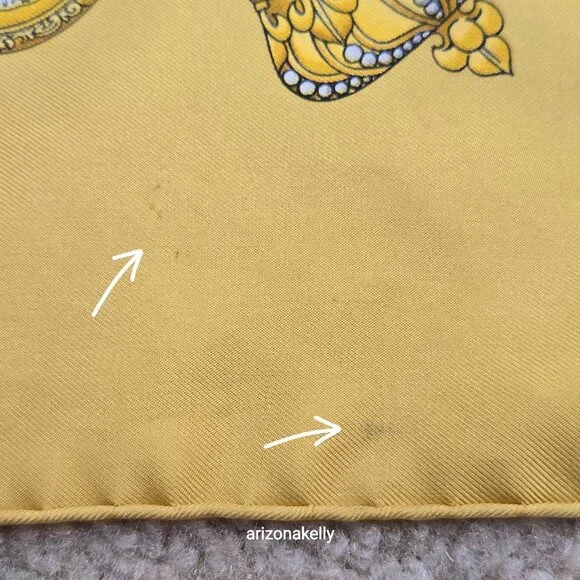 Hermès 'Les Tambours' Silk Scarf Gold Yellow - Picture 10 of 15